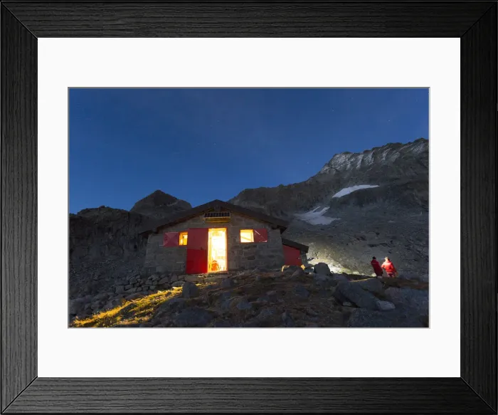 Framed Print : Cameraccio valley, the Kima biwak by night, Masino valley, Lombardy, Italy Framed Print : Cameraccio valley, the Kima biwak by night, Masino valley, Lombardy, Italy