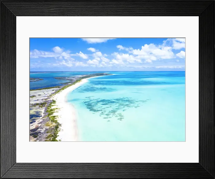 Framed Print : Aerial view of Pink Sand Beach washed by the turquoise sea, Barbuda, Antigua and Barbuda Framed Print : Aerial view of Pink Sand Beach washed by the turquoise sea, Barbuda, Antigua and Barbuda