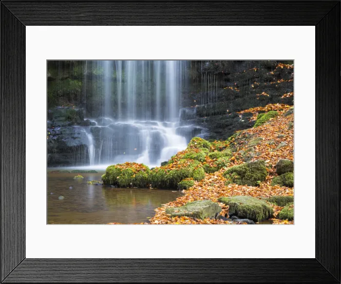 Framed Print : United Kingdom, England, North Yorkshire, Settle, Scaleber Force in Autumn