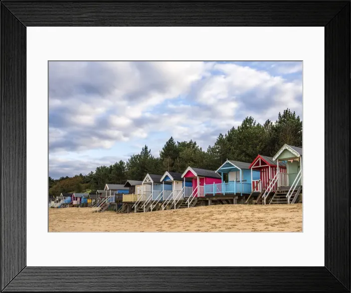 Framed Print : Beach huts in Wells-Next-the-Sea, Norfolk, UK