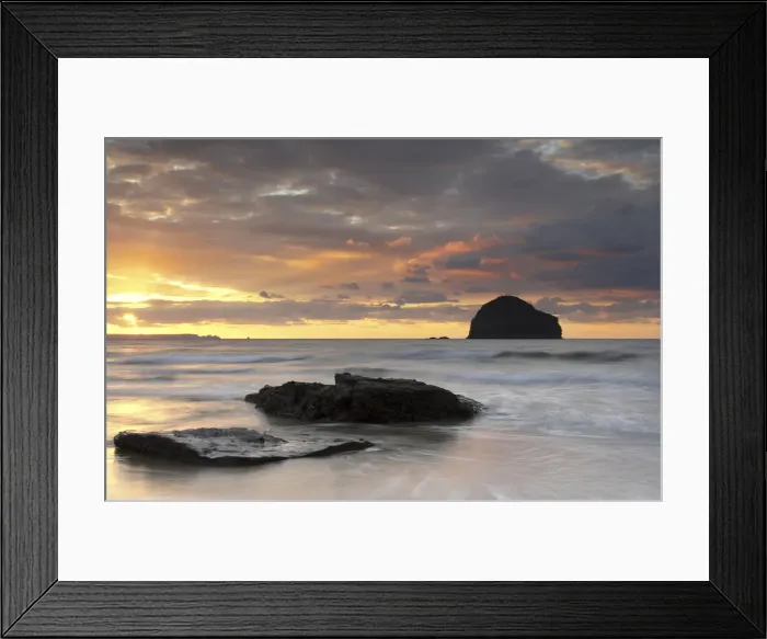 Framed Print : Sunset at Trebarwith Strand, Cornwall, UK Framed Print : Sunset at Trebarwith Strand, Cornwall, UK
