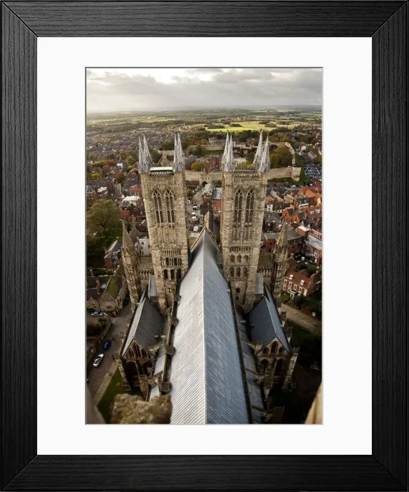 Framed Print : Lincoln, England. The roof of Lincoln cathedral soars high above the city Framed Print : Lincoln, England. The roof of Lincoln cathedral soars high above the city