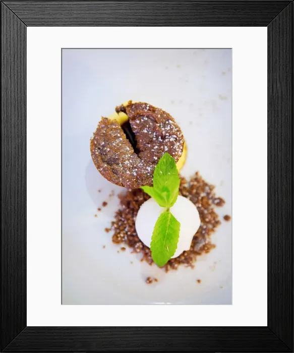 Framed Print : Melting in the middle chocolate pudding Framed Print : Melting in the middle chocolate pudding