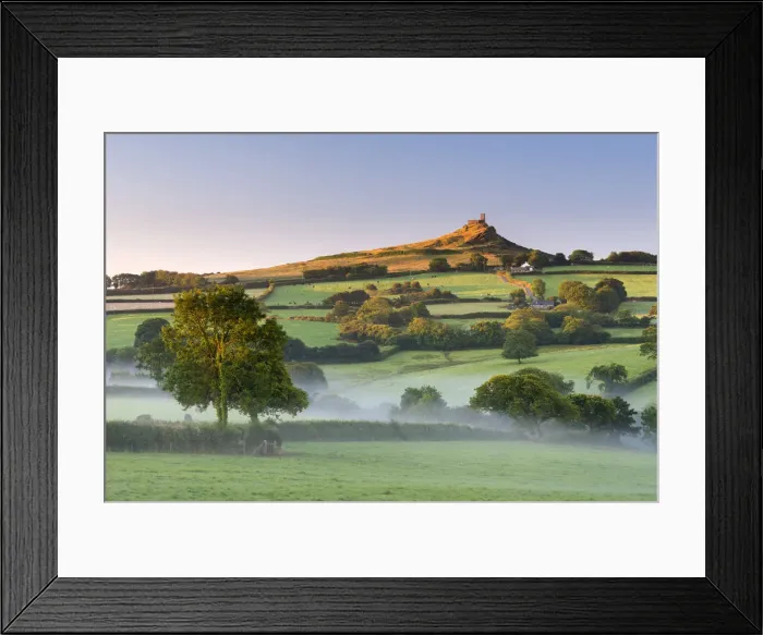 Framed Print : Early morning mist in the rolling farmland below Brentor at dawn, Dartmoor National Park Framed Print : Early morning mist in the rolling farmland below Brentor at dawn, Dartmoor National Park