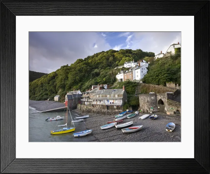 Framed Print : Picturesque fishing village of Clovelly, North Devon, England. Autumn (September) 2009