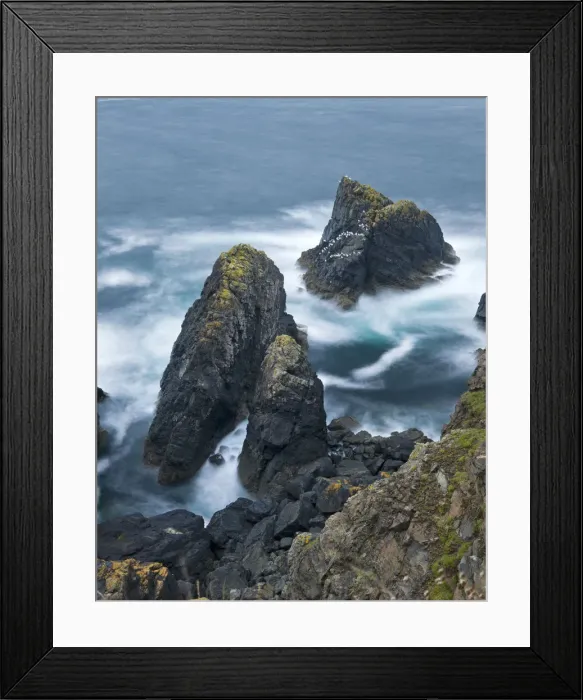Framed Print : Rocky coastal outcrop The Crowns at Botallack, Cornwall, England. Autumn Framed Print : Rocky coastal outcrop The Crowns at Botallack, Cornwall, England. Autumn