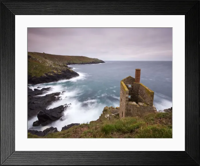 Framed Print : Abandoned tin mine engine house on the clifftops at Botallack near St Just, Cornwall Framed Print : Abandoned tin mine engine house on the clifftops at Botallack near St Just, Cornwall