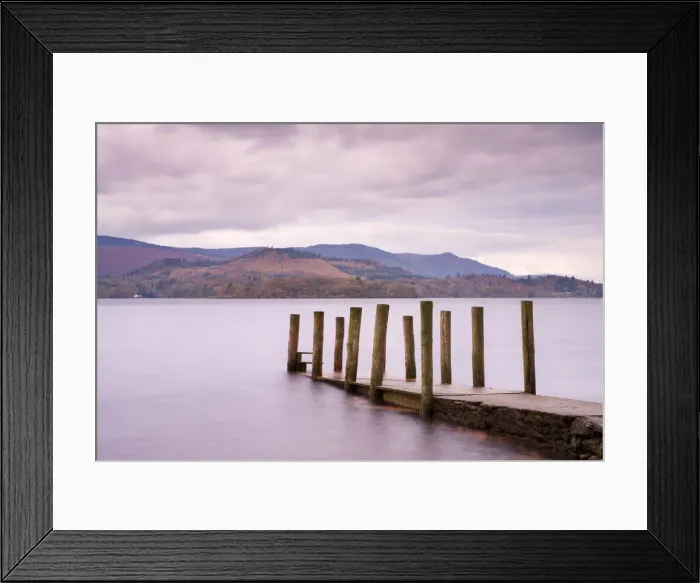 Framed Print : Wooden jetty on the shores of Derwent Water, Lake District National Park, Cumbria Framed Print : Wooden jetty on the shores of Derwent Water, Lake District National Park, Cumbria