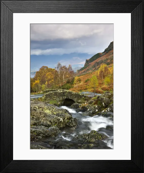 Framed Print : Picturesque Lakeland scenery at Ashness Bridge, Lake District National Park, Cumbria Framed Print : Picturesque Lakeland scenery at Ashness Bridge, Lake District National Park, Cumbria