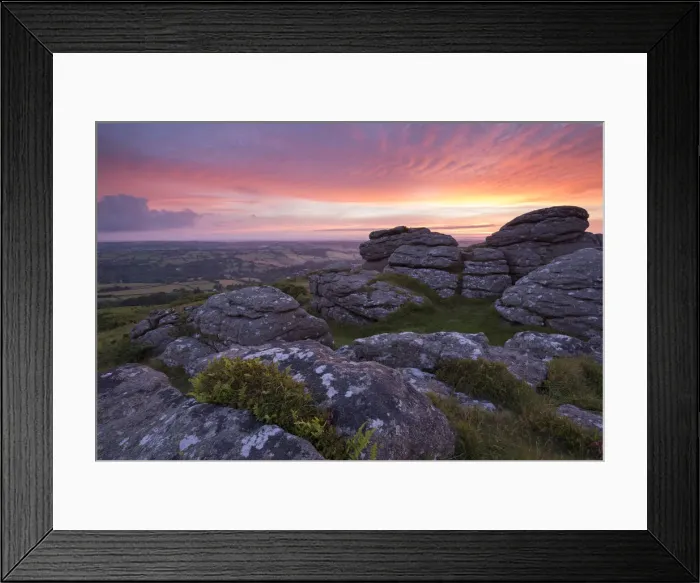 Framed Print : Pink dawn sky above Meldon Hill, Dartmoor National Park, Devon, England Framed Print : Pink dawn sky above Meldon Hill, Dartmoor National Park, Devon, England