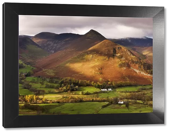 Newlands Valley and Causey Pike, Lake District National Park, Cumbria, England. Autumn