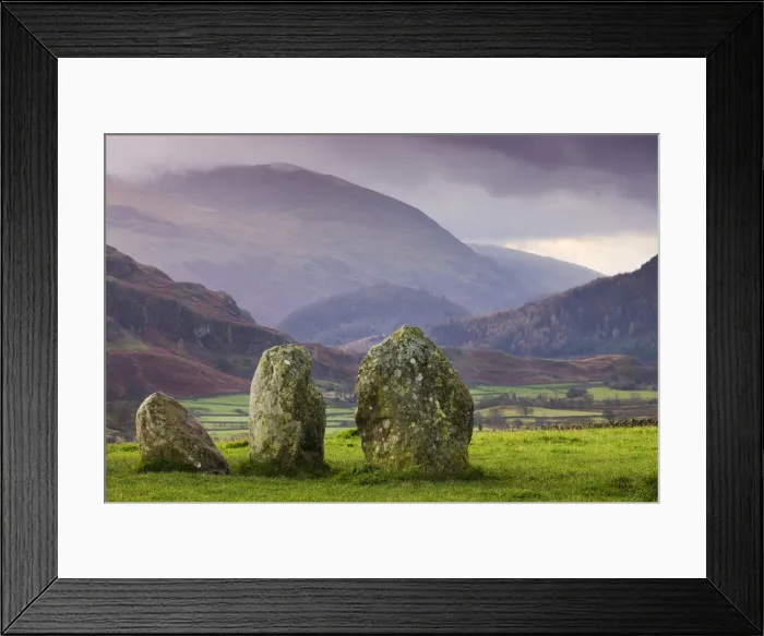 Framed Print : Castlerigg Stone Circle and mountains, Lake District National Park, Cumbria, England, UK