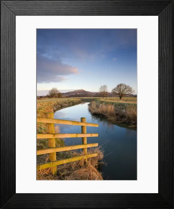 Framed Print : First light of morning on Glastonbury Tor viewed from the River Brue, Somerset Levels Framed Print : First light of morning on Glastonbury Tor viewed from the River Brue, Somerset Levels