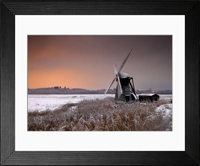 Framed Print : Herringfleet Mill in Winter, Suffolk, England Framed Print : Herringfleet Mill in Winter, Suffolk, England