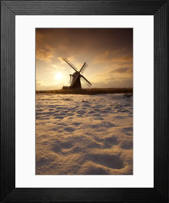 Framed Print : Herringfleet Mill in Winter, Suffolk, England Framed Print : Herringfleet Mill in Winter, Suffolk, England