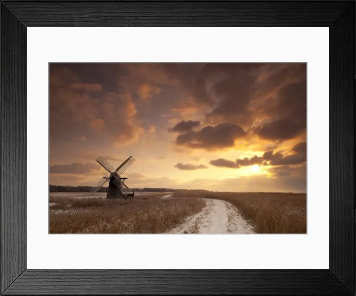 Framed Print : Herringfleet Mill in Winter, Suffolk, England Framed Print : Herringfleet Mill in Winter, Suffolk, England