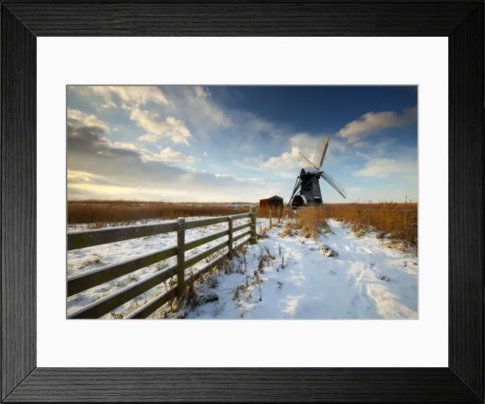 Framed Print : Herringfleet Mill in Winter, Suffolk, England Framed Print : Herringfleet Mill in Winter, Suffolk, England