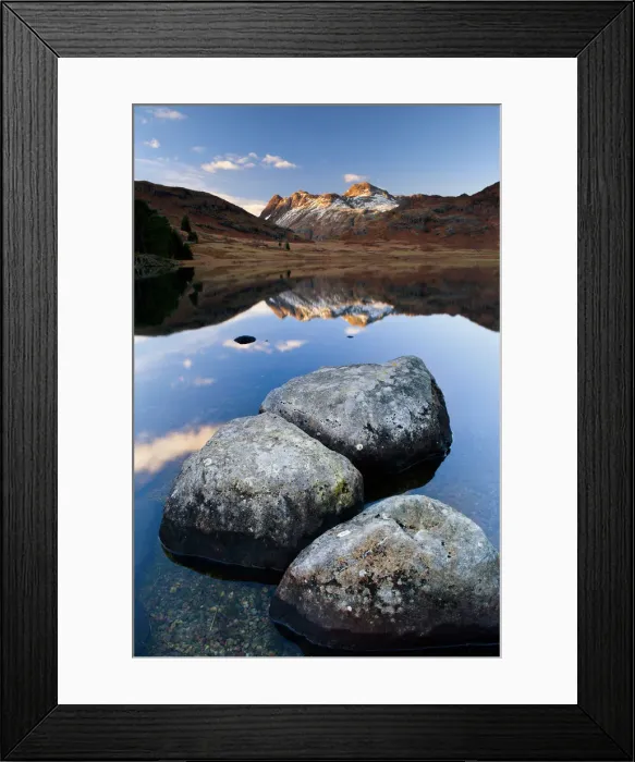 Framed Print : Langdale Pikes Reflecting in Blea Tarn, Lake District National Park, Cumbria, England Framed Print : Langdale Pikes Reflecting in Blea Tarn, Lake District National Park, Cumbria, England