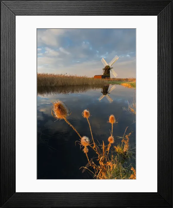 Framed Print : Herringfleet Mill & Teesle, Herringfleet Suffolk, England