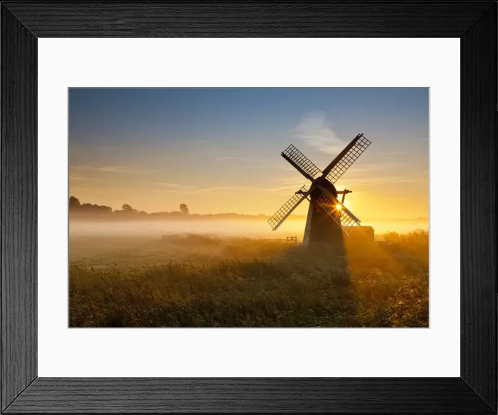 Framed Print : Herringfleet Mill at Sunrise, Suffolk, England Framed Print : Herringfleet Mill at Sunrise, Suffolk, England