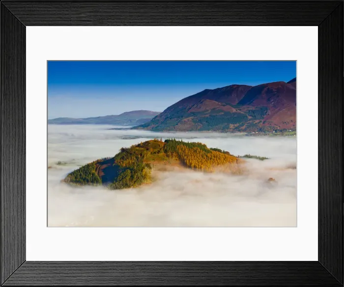 Framed Print : Swinside Surrounded by Autumn Mist, Lake District National Park, Cumbria, England Framed Print : Swinside Surrounded by Autumn Mist, Lake District National Park, Cumbria, England