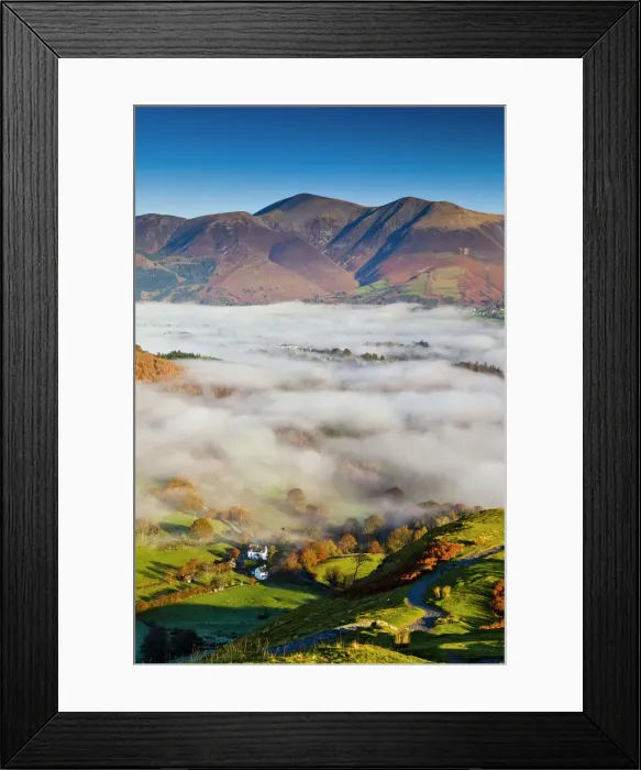 Framed Print : Mist Below Skiddaw, Lake District National Park, Cumbria, England