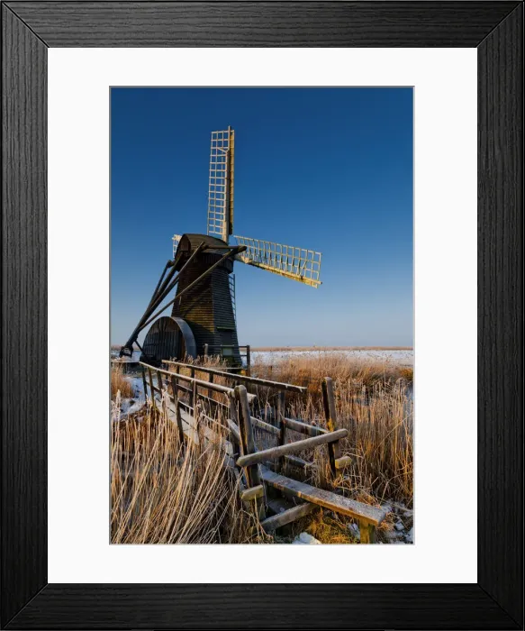Framed Print : Herringfleet Mill in Winter, Suffolk, England