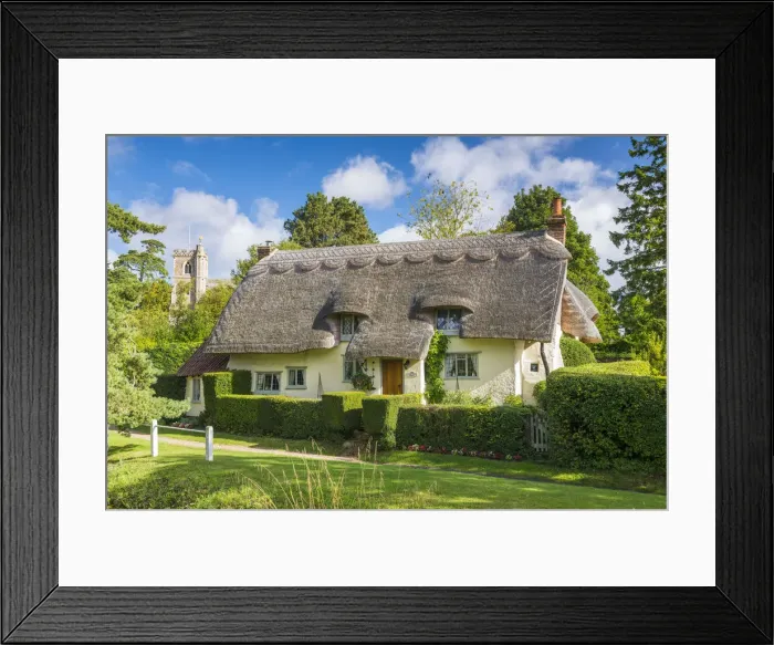 Framed Print : Thatched Cottage, Arkesden, Essex, England Framed Print : Thatched Cottage, Arkesden, Essex, England
