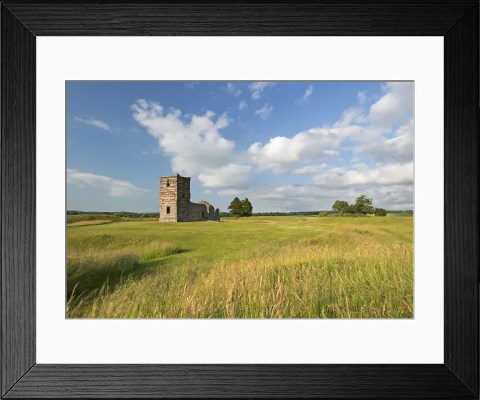 Framed Print : The ruins of Knowlton Church surrounded by countryside, Dorset, England. Summer (July)