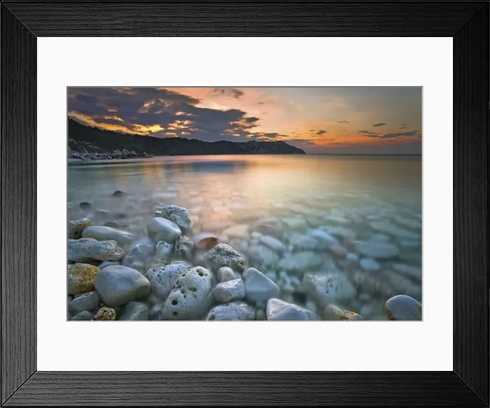 Framed Print : Conero Park, Marche, Italy. Sunset on the reef near Portonovo Framed Print : Conero Park, Marche, Italy. Sunset on the reef near Portonovo