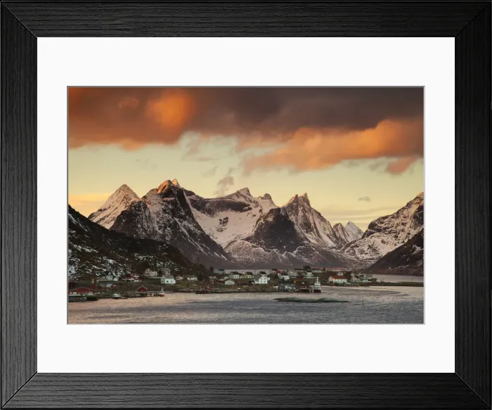 Framed Print : Reine, Lofoten, Norway. The colors of sunset in Reine