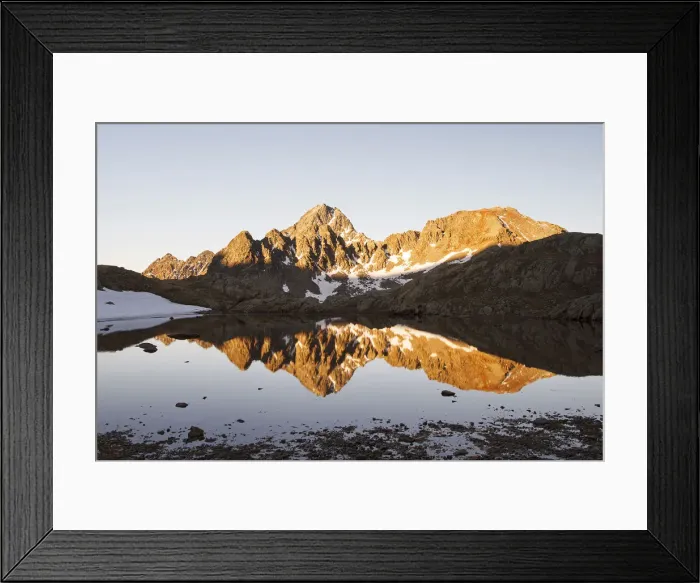 Framed Print : Stelvio National Park, Canonica Valley, Lombardy, Italy. Pietrarossa lake