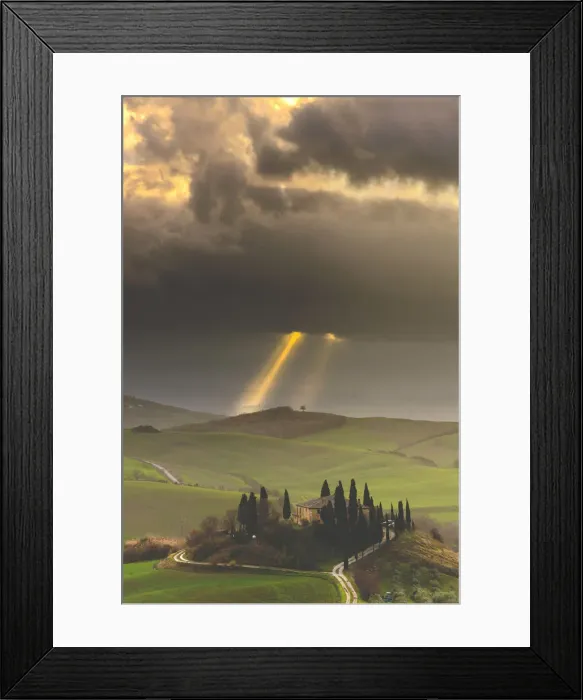 Framed Print : Belvedere farmhouse, Siena province, Tuscany district, Italy