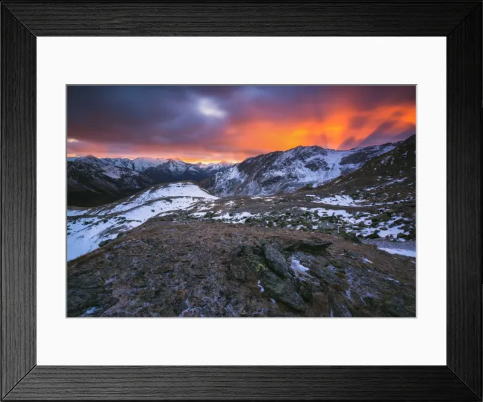 Framed Print : Sunset in Stelvio national Park, Brescia province, Lombardy district, Italy, Europe Framed Print : Sunset in Stelvio national Park, Brescia province, Lombardy district, Italy, Europe