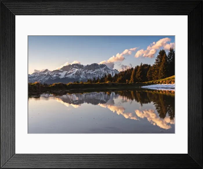 Framed Print : The Presolana is reflected at sunset, Seriana valley in Bergamo province, Lombardy Framed Print : The Presolana is reflected at sunset, Seriana valley in Bergamo province, Lombardy