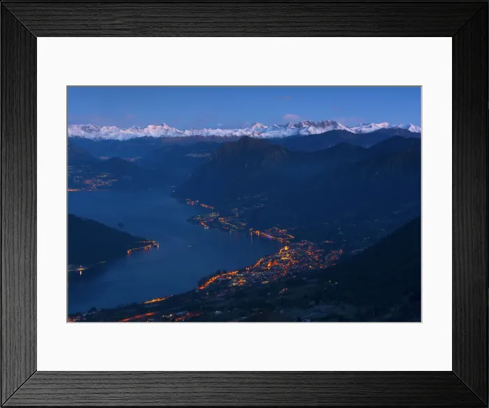 Framed Print : Iseo lake at dawn, province of Brescia, Lombardia, Italy Framed Print : Iseo lake at dawn, province of Brescia, Lombardia, Italy