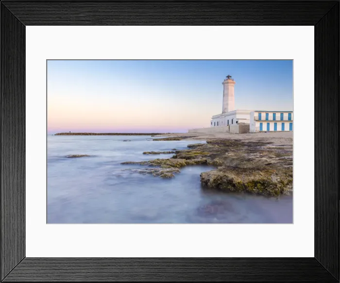 Framed Print : The lighthouse and beach of San Cataldo at sunset. Province of Lecce, Salento, Apulia Framed Print : The lighthouse and beach of San Cataldo at sunset. Province of Lecce, Salento, Apulia