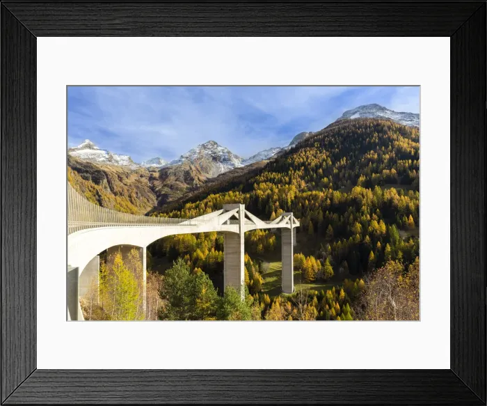 Framed Print : View of the Ganterbrücke and the road leading to the Simplon pass. Simplonpass Framed Print : View of the Ganterbrücke and the road leading to the Simplon pass. Simplonpass