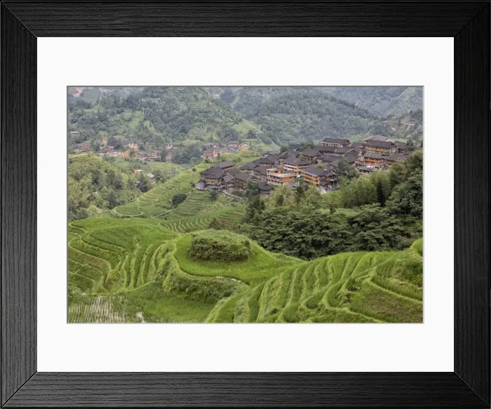 Framed Print : China, Guilin, Longsheng, Dazhai village