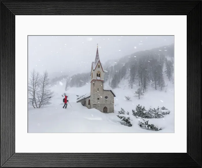 Framed Print : The chapel of the Holy Spirit in Kasern  /  Casere, Predoi  /  Prettau, Aurina Valley
