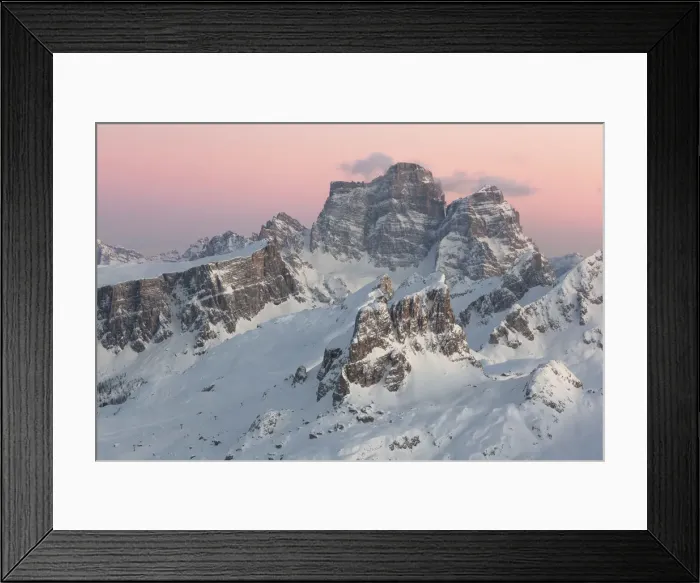 Framed Print : Dolomites covered with snow in a winter evening, Dolomites, Belluno, Veneto, Italy Framed Print : Dolomites covered with snow in a winter evening, Dolomites, Belluno, Veneto, Italy