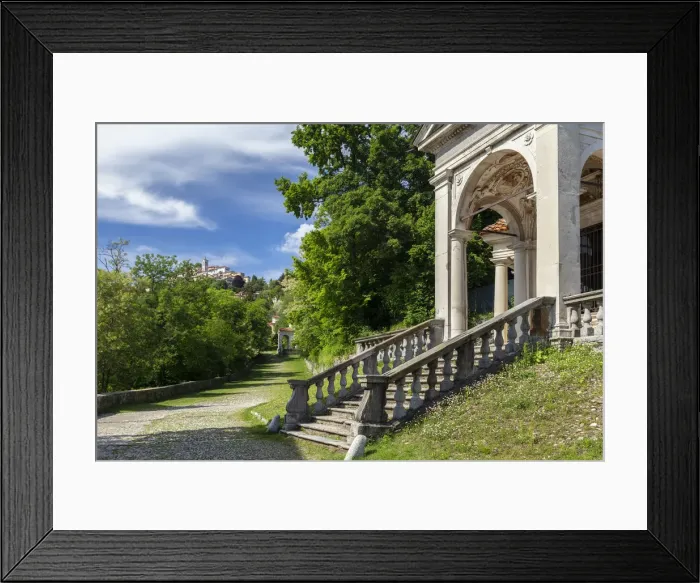 Framed Print : View of the chapels and the sacred way of Sacro Monte di Varese, Unesco World Heritage Framed Print : View of the chapels and the sacred way of Sacro Monte di Varese, Unesco World Heritage