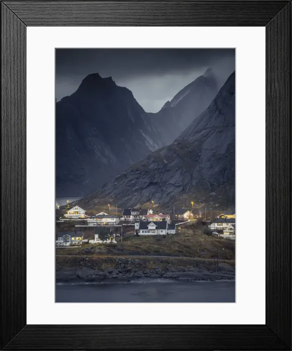Framed Print : Reine Bay during evening, Lofoten Islands, Northern Norway Framed Print : Reine Bay during evening, Lofoten Islands, Northern Norway