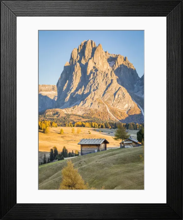 Framed Print : Alpe di Siusi with Mount Sassolungo and Mount Sassopiatto on yhe background, South tyrol Framed Print : Alpe di Siusi with Mount Sassolungo and Mount Sassopiatto on yhe background, South tyrol