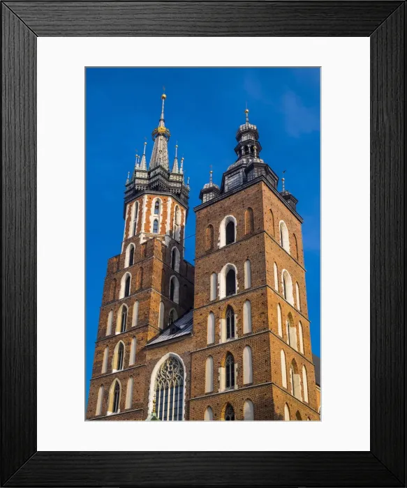 Framed Print : Krakow, Poland, North East Europe. Towers of the Saint Mary Basilica Framed Print : Krakow, Poland, North East Europe. Towers of the Saint Mary Basilica