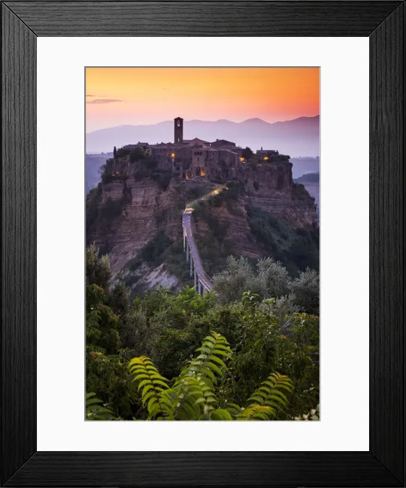 Framed Print : Civita di Bagnoregio, Viterbo, Lazio, Central Italy, Europe. Warm sunrise Framed Print : Civita di Bagnoregio, Viterbo, Lazio, Central Italy, Europe. Warm sunrise