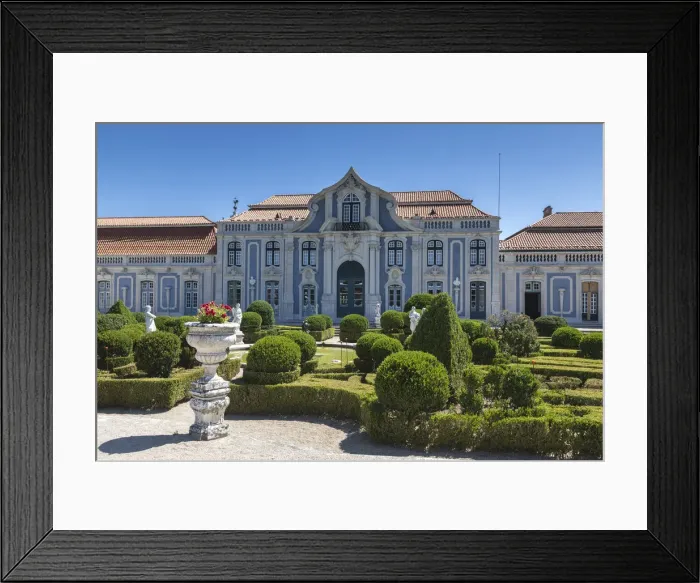 Framed Print : The gardens of the royal residence of Palaacio de Queluz surrounded by sculptures Framed Print : The gardens of the royal residence of Palaacio de Queluz surrounded by sculptures