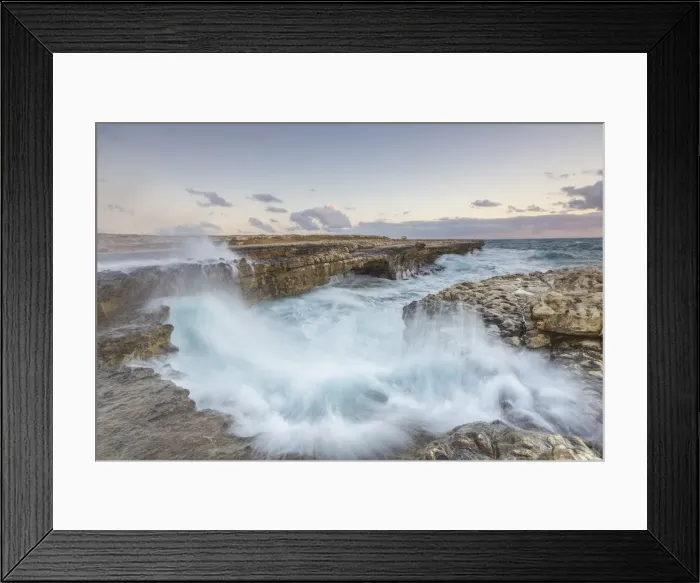 Framed Print : Waves of the rough sea crashing on the cliffs of Devils Bridge Caribbean Antigua Framed Print : Waves of the rough sea crashing on the cliffs of Devils Bridge Caribbean Antigua