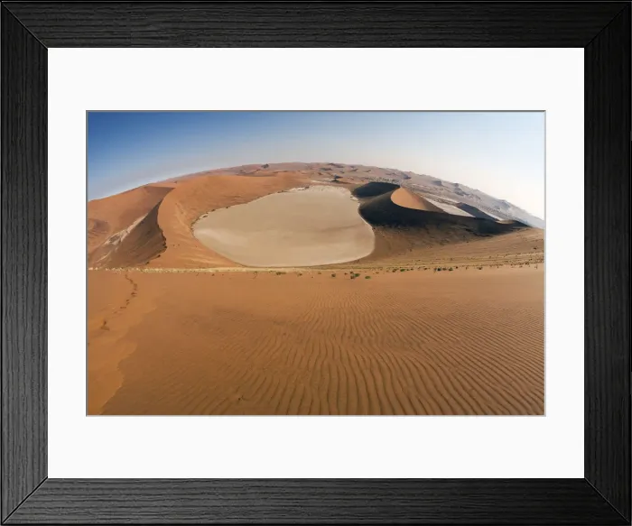Framed Print : After a tiring ascent to the top of Dune 45, now comes the reward - running down Framed Print : After a tiring ascent to the top of Dune 45, now comes the reward - running down
