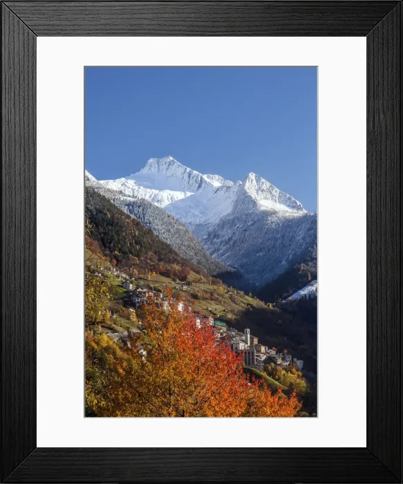 Framed Print : Seasonal contrast in the Bitto valley of Albaredo Framed Print : Seasonal contrast in the Bitto valley of Albaredo